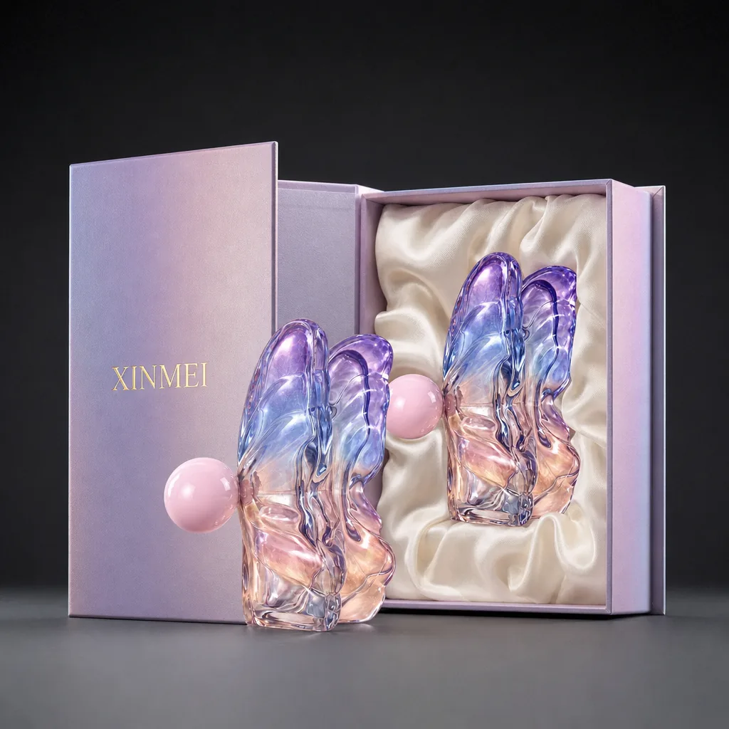 Frascos de perfume esculturais com caixa de apresentação XINMEI coordenada