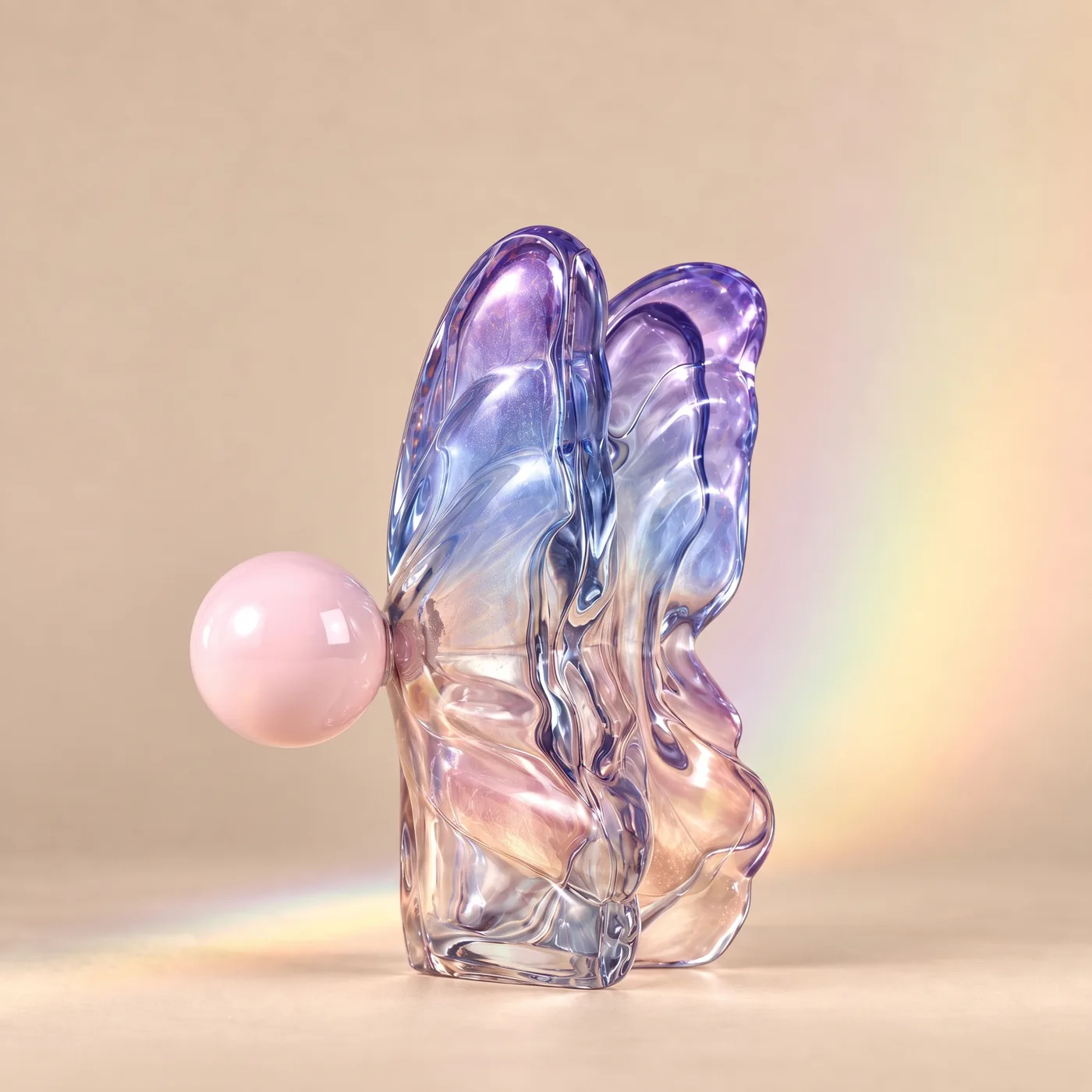 Purple and pink finish concept with a pink spherical cap