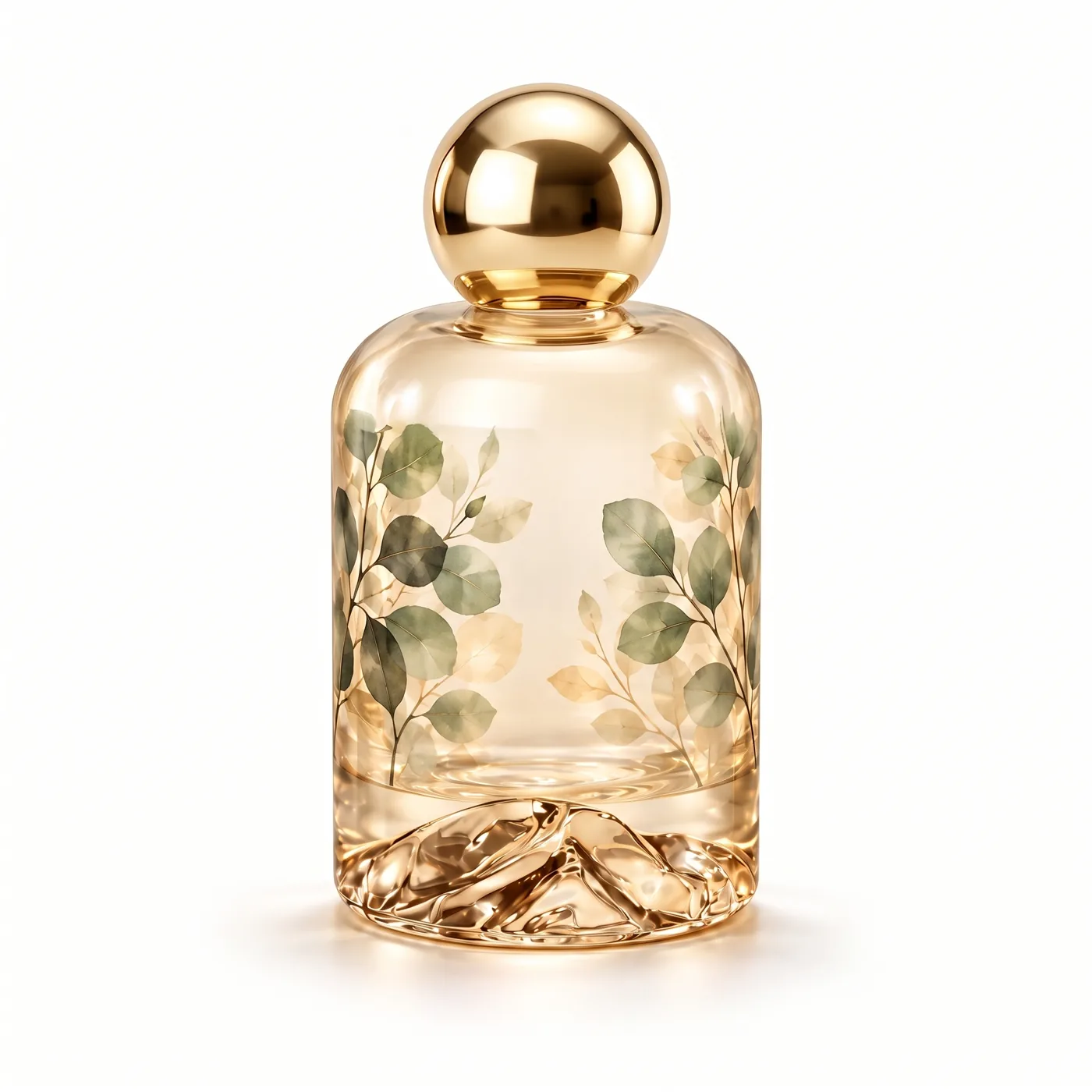 Botanical decoration and gold spherical cap concept