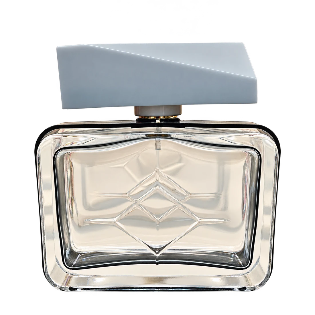 Référence de finition de flacon de parfum : Relief moulé dans le verre